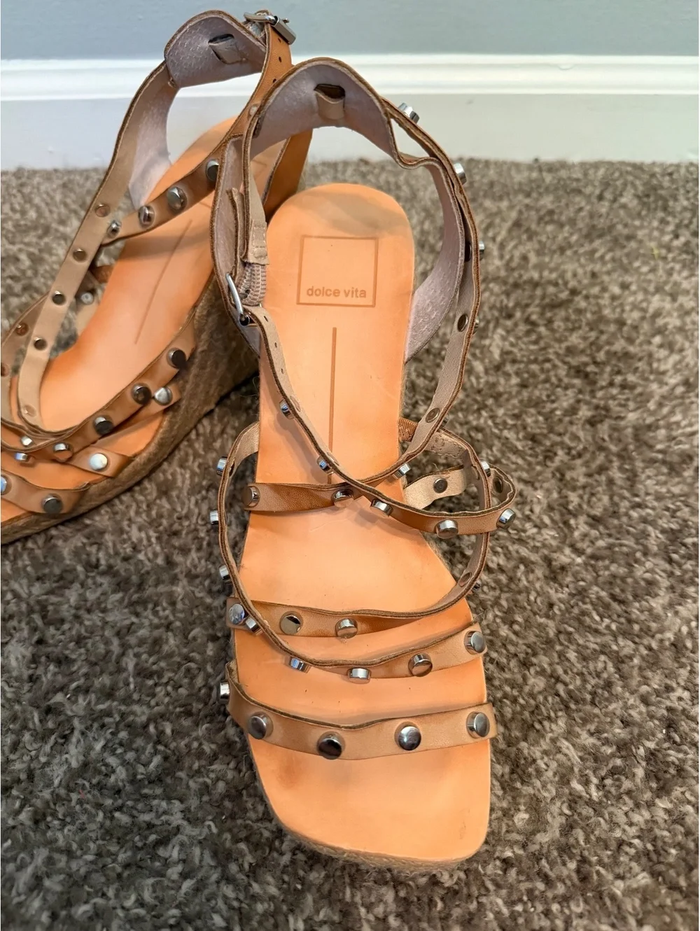 Dolce Vita Marika Square Toe Wedge Sandals Women’s 8.5
